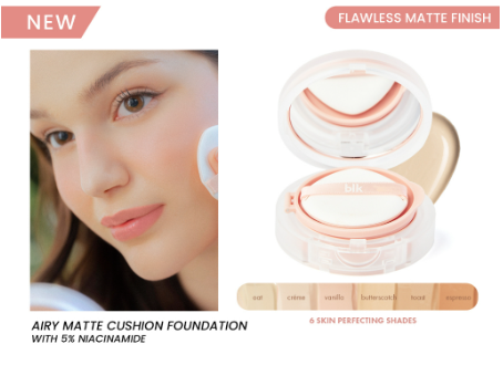 Blk Cosmetics Airy Matte Cushion Foundation SPF15 5% Niacinamide