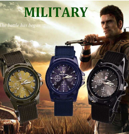Military Watch Nylon Band Quartz Wrist Watch For Men