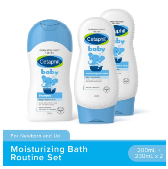 Cetaphil Baby Moisturizing Bath Routine Set (Baby Ultra Moisturizing Bath & Wash x2 + Baby Shampoo)