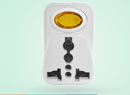 OMNI Universal Adapter with Switch 10A 250V - WUS-102
