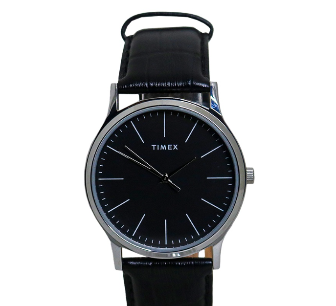 Timex Analog Black Leather Analog Quartz Watch For Men TW00NTD03E CLASSICS