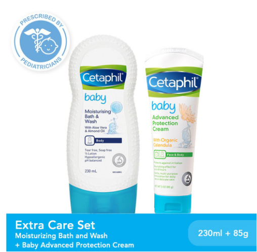 Cetaphil Baby Extra Care Set (Baby Ultra Moisturizing Bath & Wash + Baby Advanced Protection Cream)