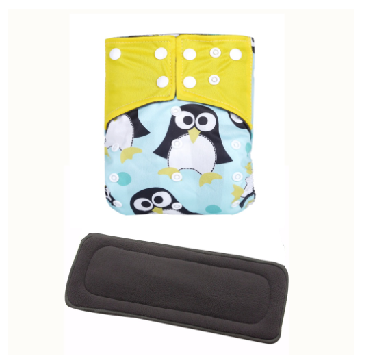 Cloth Diaper 1 Set With Bamboo Charcoal Inserts In Stocks D15