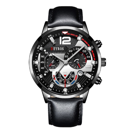 DEYROS Men's Waterproof Quartz Business Wacthes Black Stainless Steel Analog Original Wristwatch Men Watch Relo Ng Kalalakihan 7