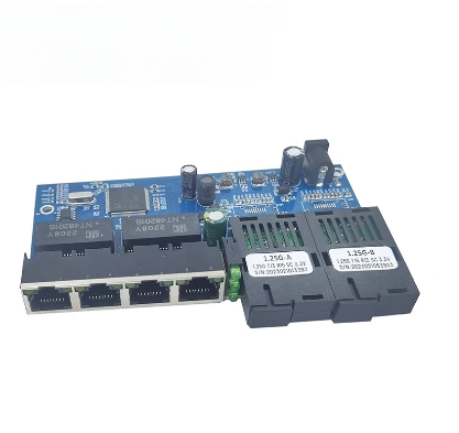 2F4GE Gigabit Ethernet Switch Media Converter Reverse POE switch-48V 4RJ45 2 Fiber