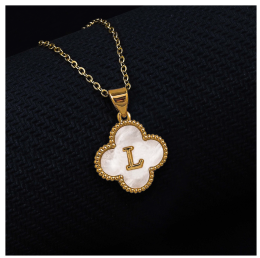 Laj  18k Gold Stainless Steel Initial Necklace SLP LETTER09 with LX885D L