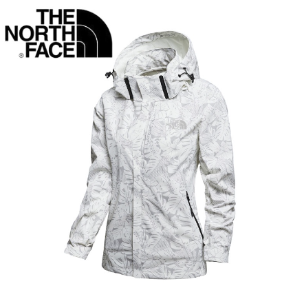 The North Face Women Camouflage Hooded Jacket Maple Leaf Windbreaker Outdoors Waterproof Hiking Coat