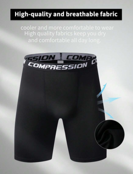 Men's Spring & Summer Quick Dry Sportswear Running Shorts, Moisture Wicking, Elastic, Fitness Exercise Shorts Black Shorts