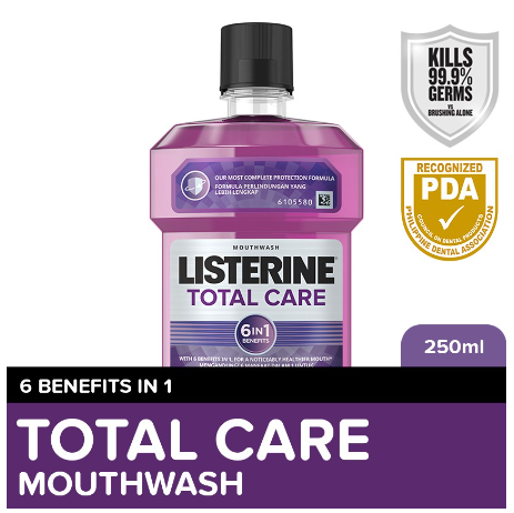 Listerine Total Care Mouthwash 250ml - For Complete Oral Care, Toothbrush Routine, Use with Toothpaste