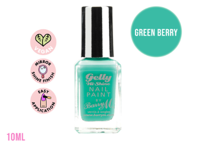 Barry M Gelly Hi Shine Nail Paint Green Berry Gel Nail Polish