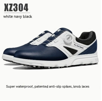 PGM Men's Trendy Professional Golf Shoes With Spikes, Comfy Non Slip Casual Sport Sneakers