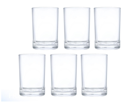 UNION GLASS Clear Glass Rock Glass Water, Juice, Soda, Liquor Glass 170ml | 6oz [Set of 6]