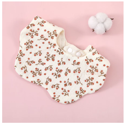 Baby Saliva Towel Cotton Wrinkled Cloth Petal Bib Absorbent Baby Saliva Pocket Infant Anti-Vomiting Milk Towel Pinny B7