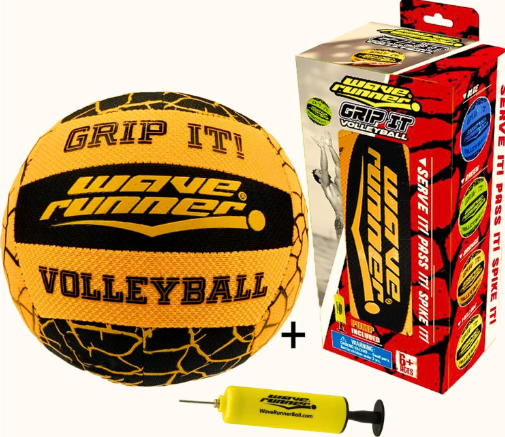 Wave Runner Waterproof Volleyball with Sure-Grip Technology - Perfect for Pool Games, Beach Volleyball and Indoor Pool - Durable Design with Special Texture for Reduced Stinging (Random Color)
