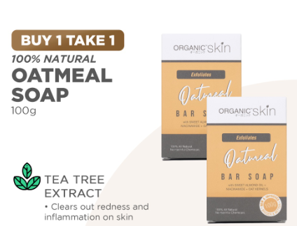 Organic Skin Japan 100% Natural Oatmeal Soap Acne Control AntiAcne Herbal Soap 100g Set of 2