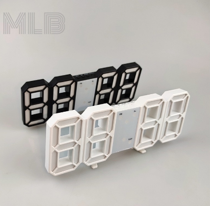 Digital Clock Wall Decor Smart 3d Alarm Clock Led Kitchen Office Table Desk Alarm Temperature Clock