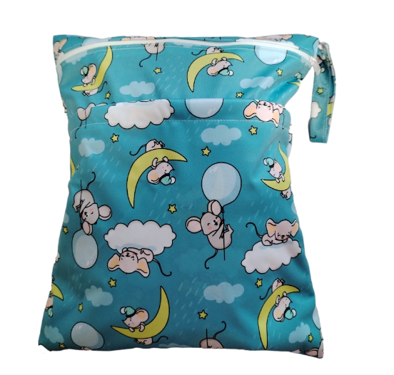 30x37cm Cloth Diaper Wet Dry Bags Double Zipper Mixed Color Printed Portable Waterproof Dag Storage Bag Swimwear Bag C21