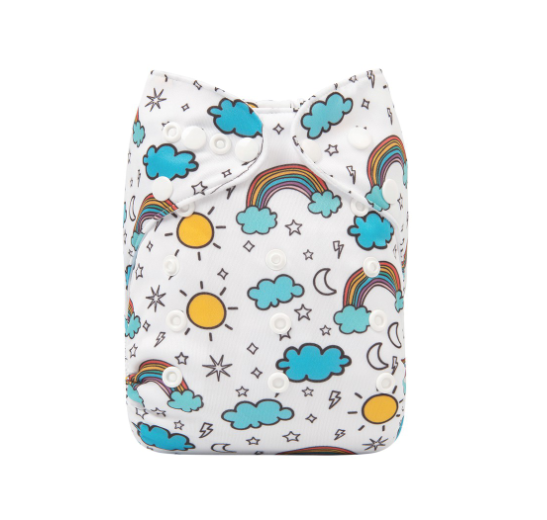 Alva Baby Cloth Diapers Washable Reusable Real Cloth Pocket Nappy Diaper Only No Insert For 3-15kg 6.6-33.1Ibs Baby And Newborn D30