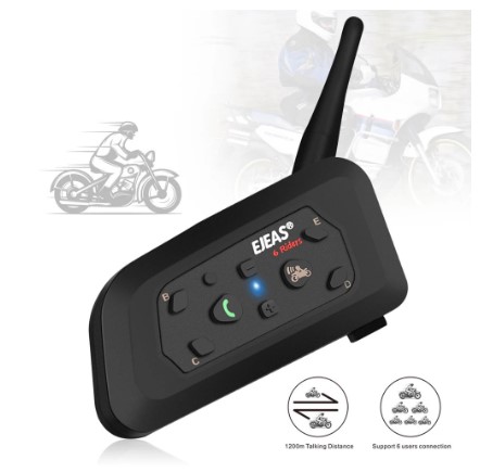 V6 Pro Motorcycle Bluetooth Headset Riders Intercom with Hands-Free Call and Noise Reduction