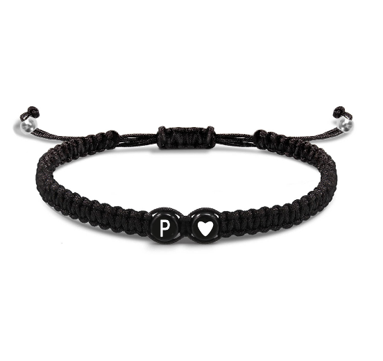 Tala for you Letter Initial Couple Bracelets Handmade Adjustable Bracelets Cord Bracelet P