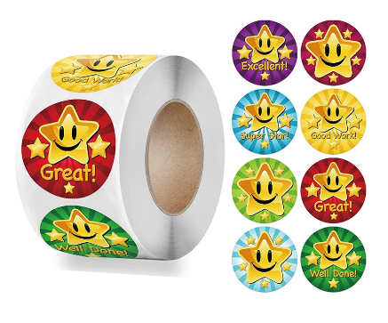 Sweethouse 500pcs Reward Stickers Encouragement Sticker Roll for Kids Motivational Stickers New
