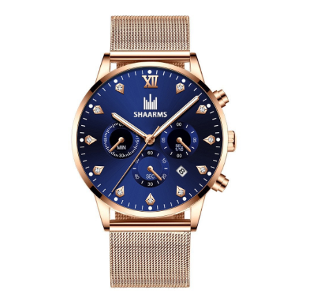 Fashion Men Stainless Steel Quartz Watches with Calendar M08