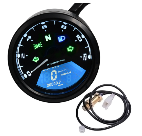 Motorcycle Speedometer Odometer Digital LCD Multi-function Digital Indicator Fuel Meter Tachometer