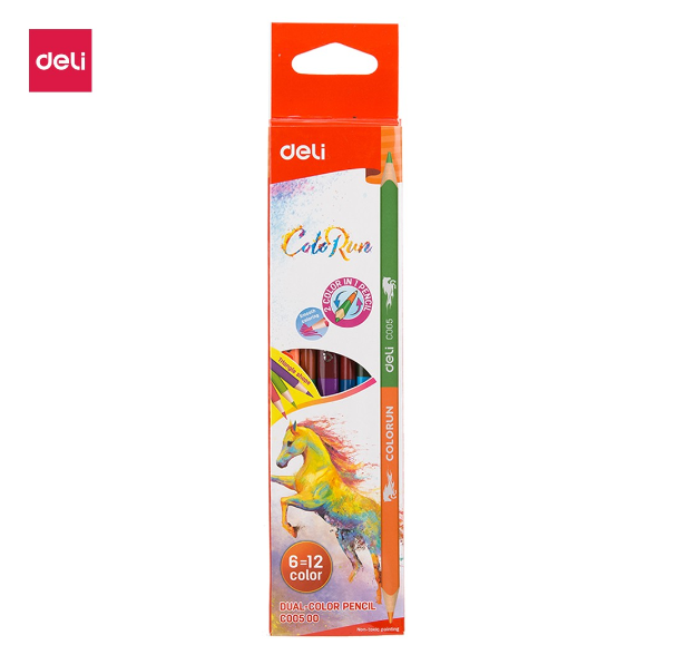 Deli EC00500 Dual Tip Color Pencil 12 Colors 1SET 7533C00500