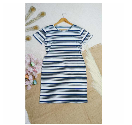 Maternity Taytay Supplier Maternity Dress Casual Tshirt Dress (Stripes) MD12