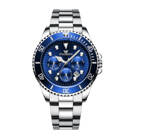 FNGEEN 8080 Men's Quartz Watch SILVER BLUE