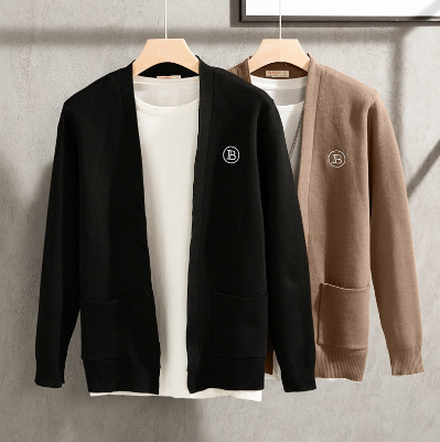 Men's Cardigan Winter Warm Knitwear Japanese-Korean Style Sweater