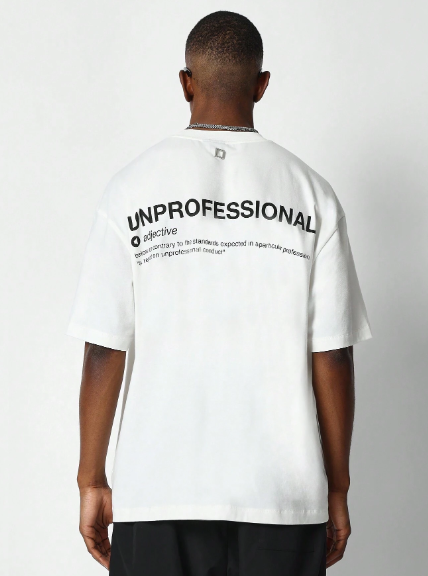 SUMWON Drop Shoulder Tee With Back Graphic Print