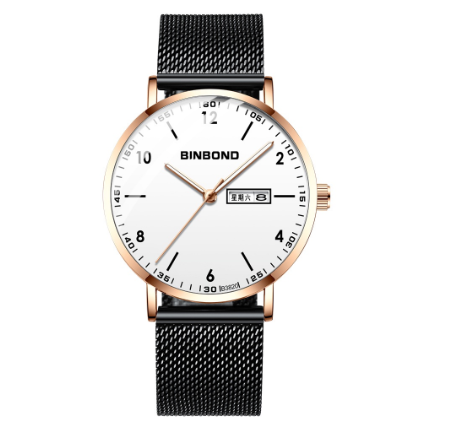 Binbond Original Luxury Watch Trendy Student Watch Men Quartz Fashion Waterproof Ultra-Thin Stainless Steel Wrist Watch M4