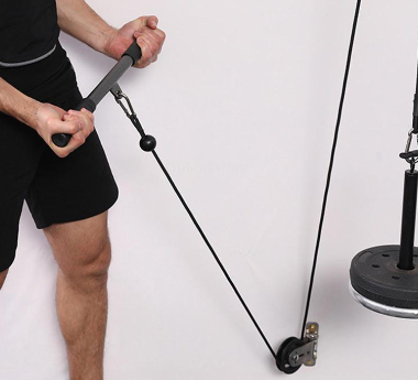 Pulley System Gym Strength Trainer Cable Machine Attachments for Biceps Curl