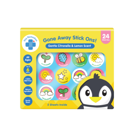 Tiny Buds Gone Away Stick Ons Gentle Citronella and Lemon Scent (24 Stickers)