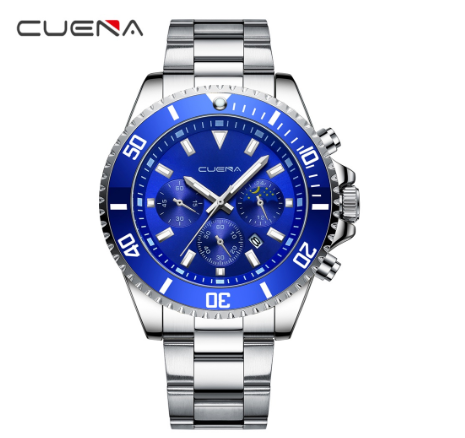 CUENA Men's Watch Top Brand Fashion Business Luxury Analog Quartz Stainless Steel Waterproof 6003 S m2