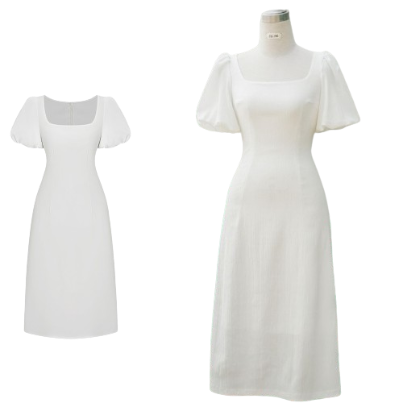 Lovito Women Ruffle Dress L68ED170 (White)