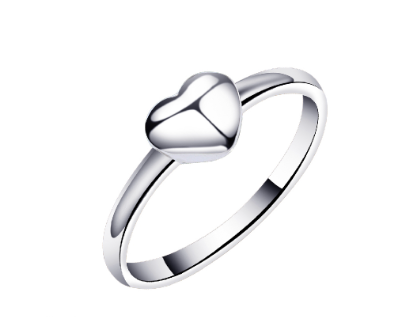 Italy Sterling Silver Heart Love Ladies Ring