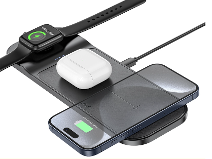 HOCO CQ5 Wireless Charger 3in1 Wireless Charging Stand 15W Qi Wireless Fast Charger Wireless Charger For15/14/13 Mobile Phones