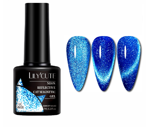 Fluorescent Reflective Cat Magnetic Gel Nail Polish Soak Off Uv Art 7ML