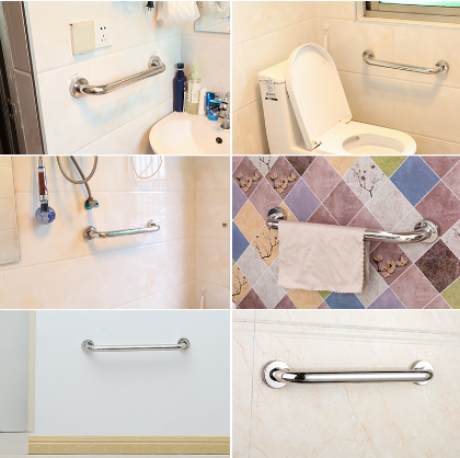 Handrail Stainless Steels Bathroom Handrail Home Toilet Anti-slip Anti-fall Handrail Towel Rack (30CM)