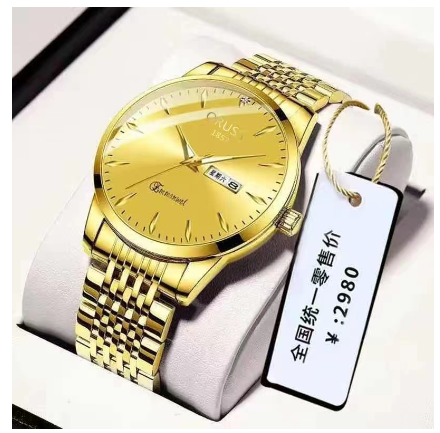 Original Luxury Stainless Steel Fashion Men's Waterproof Luminous Calendar Swiss analog quartz Automatic  Watch M1