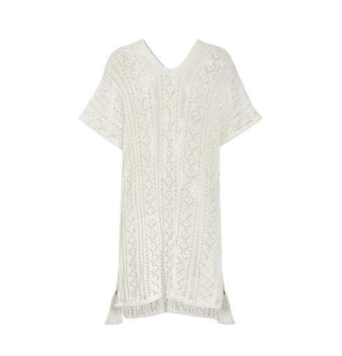 Lovito Women Lace Basic Cover Ups LNE31069 (White)