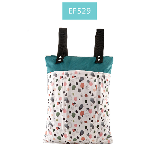 Happyflute Large Hanging Wetbag Waterproof Baby Cloth Diaper Nappy Bag Washable Dry And Wet Separation Mama Bag 55X40CM 9