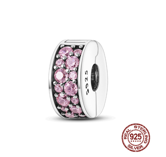 Fit Original Pandora Bracelet Beads Pendant 925 Sterling Silver Love Positioning Buckle Series Colorful Women Jewelry DIY Gift S031