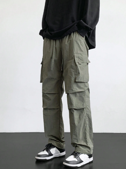 Men's Summer Nylon Cargo Pants, Outdoor Umbrella Pants, Straight Leg Athletic Pants