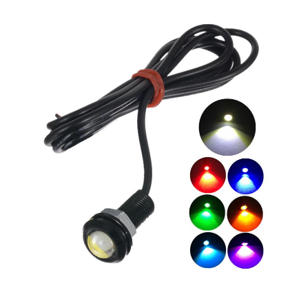 12V 24V 18MM Car Motorcycle Car Fog DRL Day time Reverse Parking Signal Eagle Eye Light LED PH