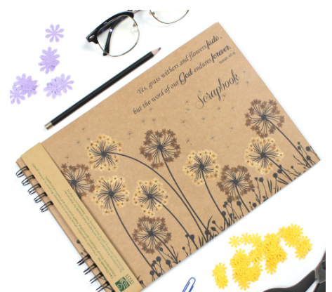 40Pages/20leaves A4 Kraft Paper Scrapbook "Dandelion Meadow" w/ Real Pressed Flower