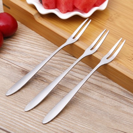 1Pcs Stainless Steel Flatware Fruit Fork Appetizer Snack Dessert Fork Kitchen For Party Fruit Pick