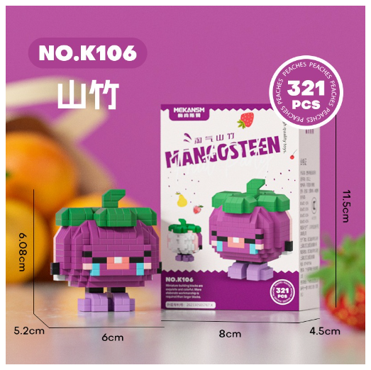 Mini Bricks Toys Trendy Fruit Happy Food Set Creative Desktop Decorations Birthday Gifts F3